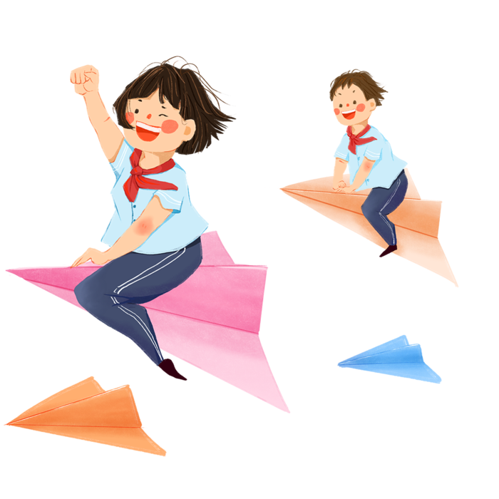 儿童节纸飞机孩子卡通素材