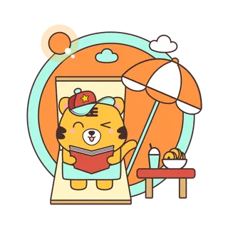 卡通小老虎PNG免抠插画素材可爱动物老虎插画贴图PNG免抠设计素材