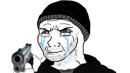 Wojak 拿着枪 PNG免抠(1280x720)