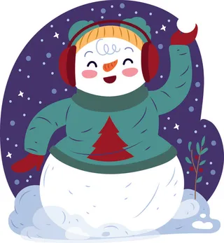 矢量雪人图 矢量 