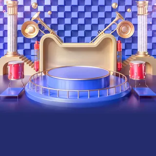 立体C4D场景电商首页主图直通车促销banner海报背景PSD素材