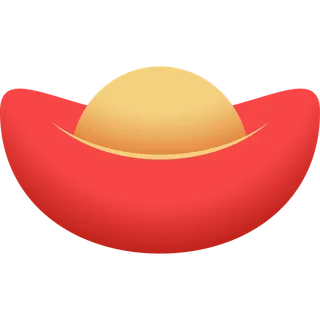 彩色元宝装饰元素