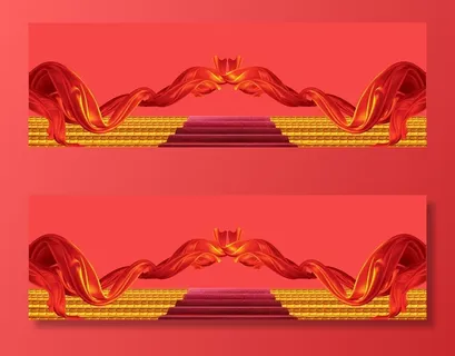 红色喜庆展板背景