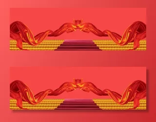 红色喜庆展板背景