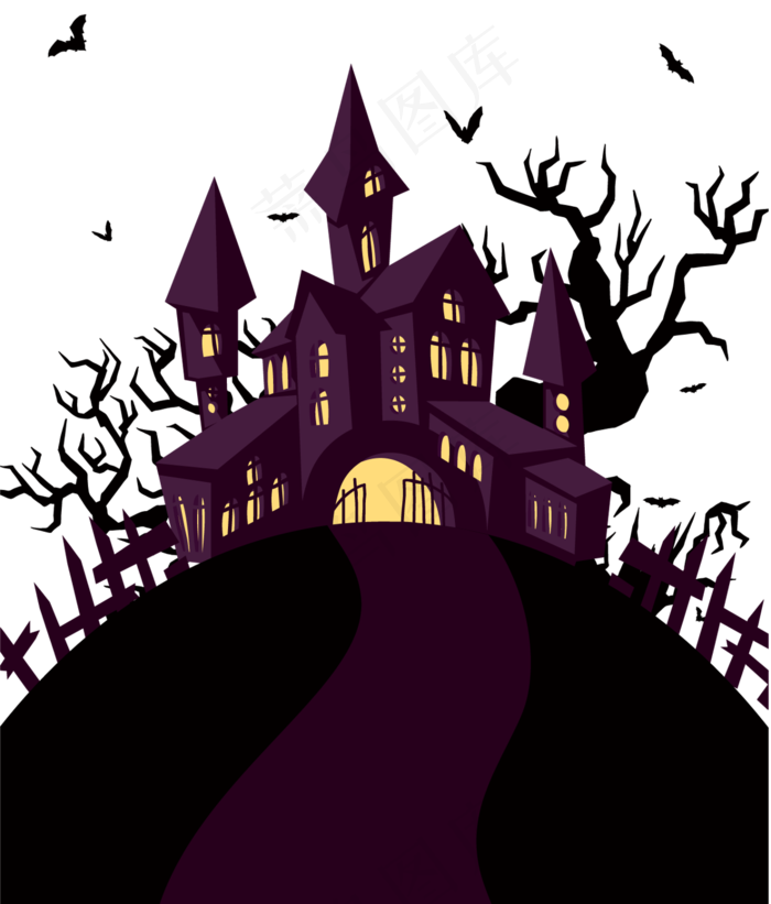 万圣节节日卡通素材城堡