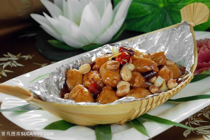 宫保竹荪胎中华美食摄影图