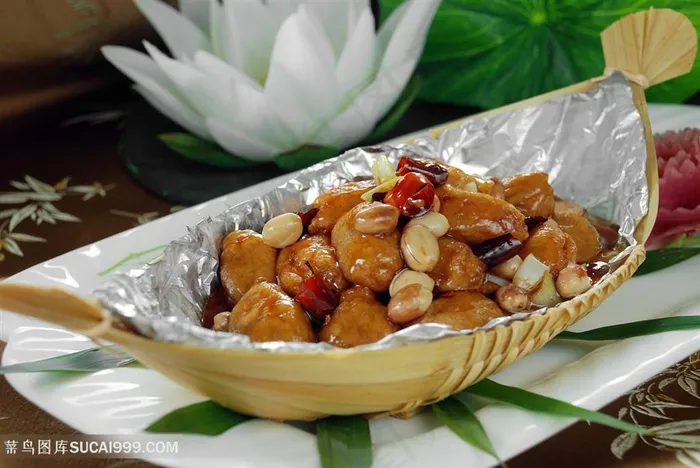 宫保竹荪胎中华美食摄影图