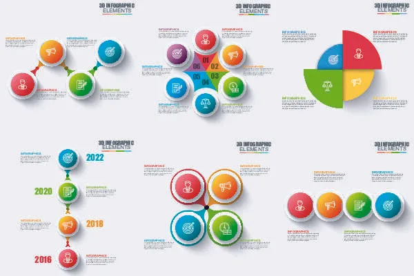 ppt素材3d数据图表模板可视化图形统计标签矢量图标模型ai源文件eps,ai矢量模版下载