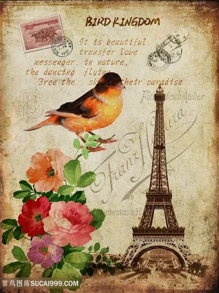 欧式包装纸明信片