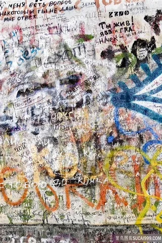 乱涂乱画的涂鸦墙背景高清摄影图片