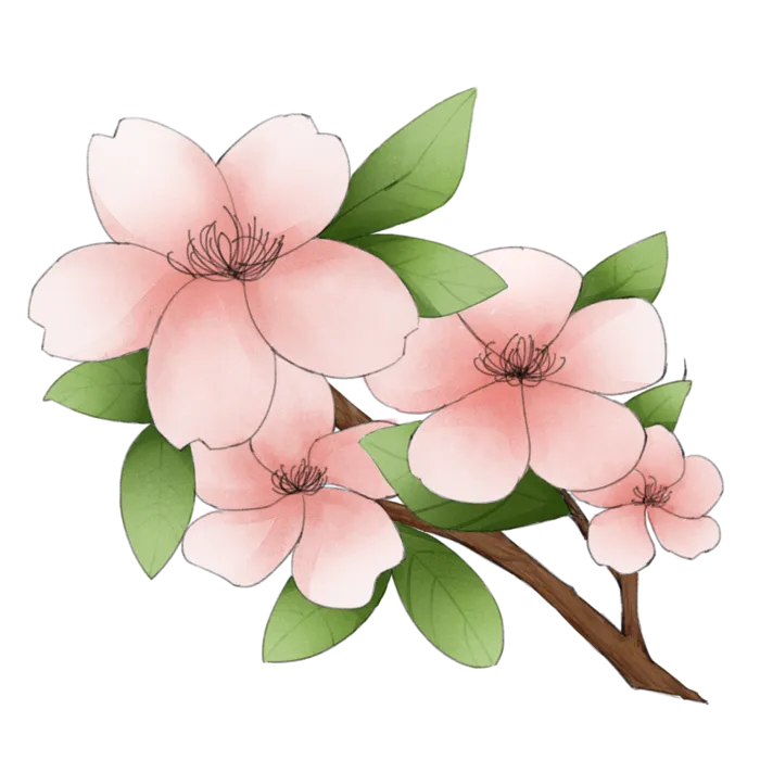 春天浪漫粉红色樱花手绘樱花梅花桃花花朵图片PNG免扣素材