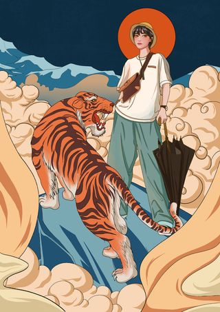 创意大气国潮风插画海报