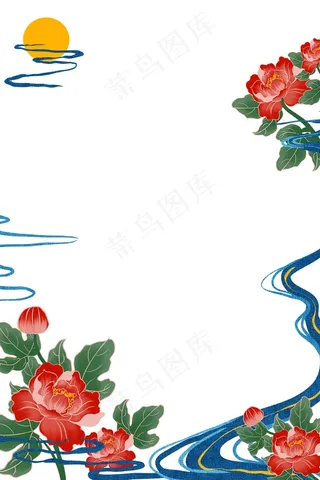 国潮手绘相框psd分层模板