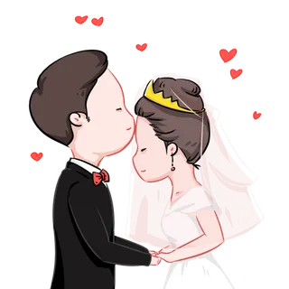 婚纱卡通人物婚礼白纱结婚婚纱摄影手绘