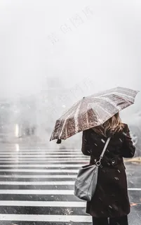 雨中撑伞美女背影图片 雨中撑伞美女背影图片