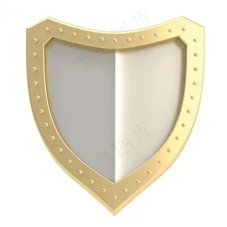 金色按钮边框盾牌图标高清图片