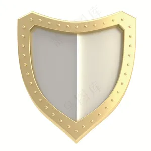 金色按钮边框盾牌图标高清图片