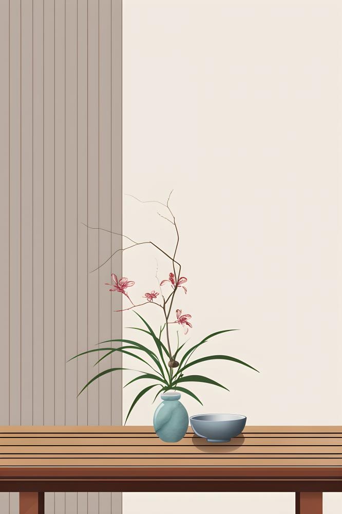 国风简约温馨桌子背景