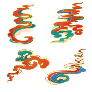 中国风中式国潮敦煌云纹祥云插画图案云朵云彩元素PSDAI设计素材