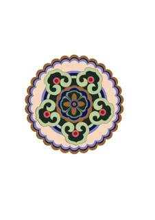 复古中式国潮风敦煌花纹装饰图案花卉藻井肌理圆形边框素材