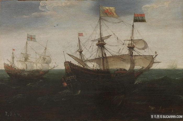 海景帆船油画风景画