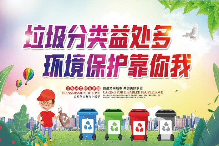 垃圾分类展板psd模版下载