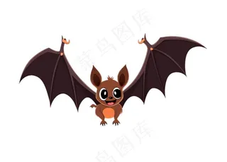 蝙蝠万圣节恐怖插画免抠