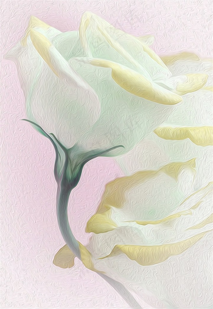 黄玫瑰油画挂画