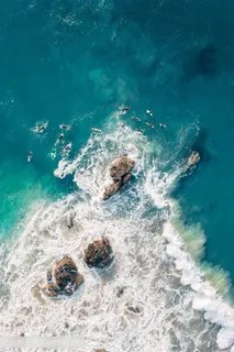 蓝色度假海域俯视图