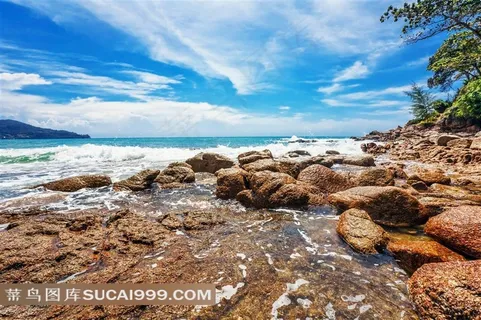 大海海边礁石风景高清图片 大海海边礁石风景高清图片