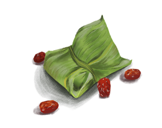 端午佳节手绘粽子传统节日美食小元素插画