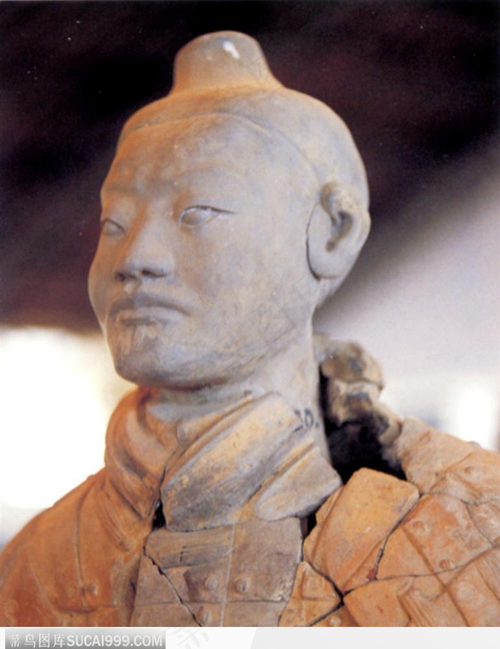 宏大的秦皇兵马俑脸部特写2