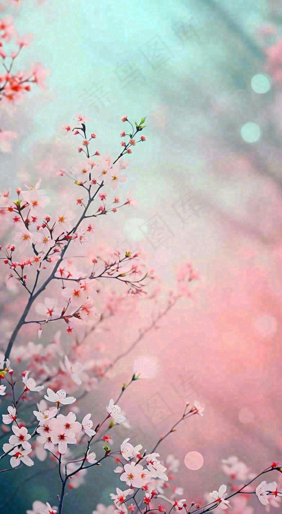春天唯美清新白色鲜花樱花，文艺新鲜浪漫情人节摄影图(816x1488)