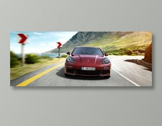 红色保时捷激情度假摄影图