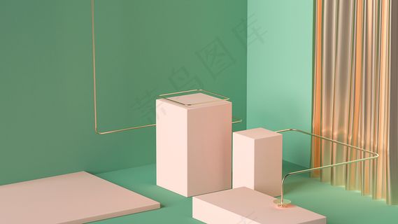 C4D电商场景模型渲染背景