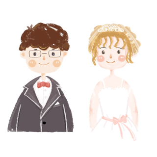 婚纱卡通人物婚礼白纱结婚婚纱摄影手绘