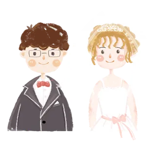 婚纱卡通人物婚礼白纱结婚婚纱摄影手绘