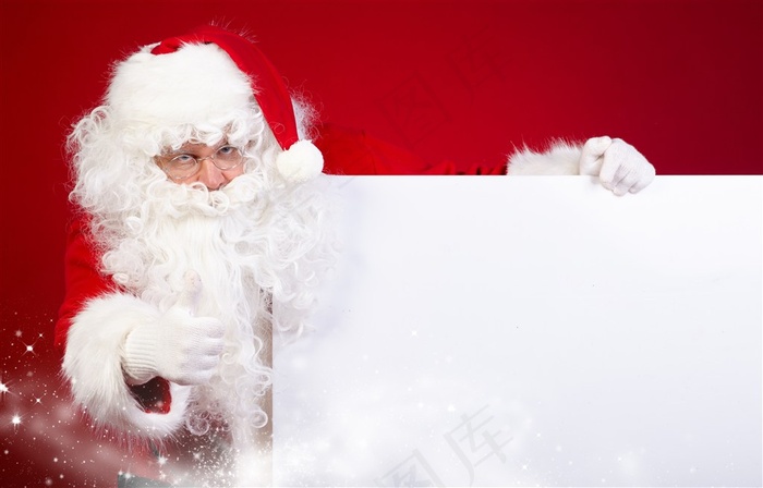 眼睛直视前方的圣诞老人海报背景