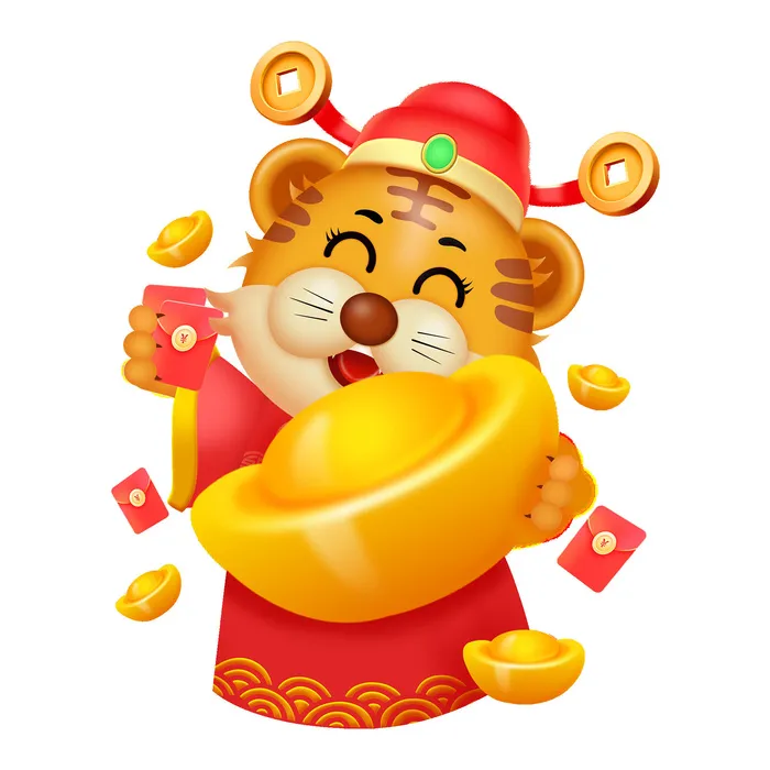 PNG免扣2022虎年新年春节元旦卡通老虎形象图片插画PSD设计素材psd模版下载