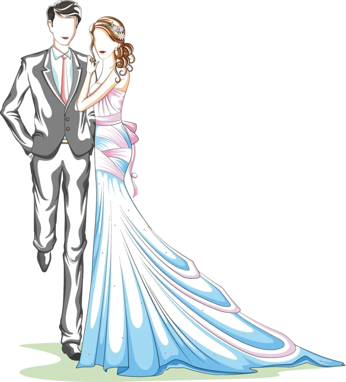 婚纱卡通人物婚礼白纱结婚婚纱摄影手绘