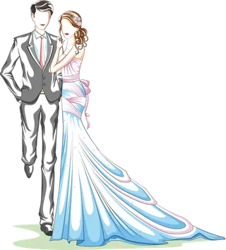 婚纱卡通人物婚礼白纱结婚婚纱摄影手绘