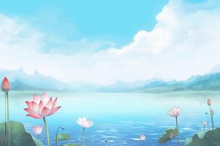 水墨大气国风荷花荷叶背景