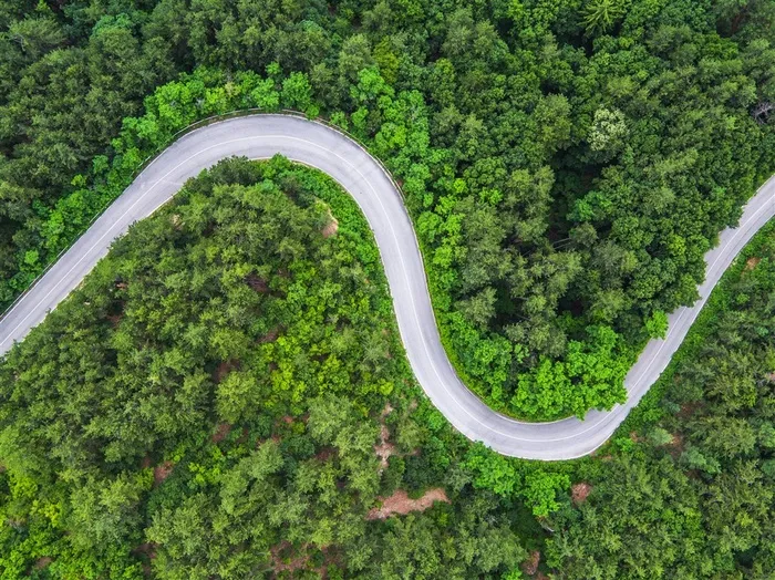 蜿蜒的道路景色图