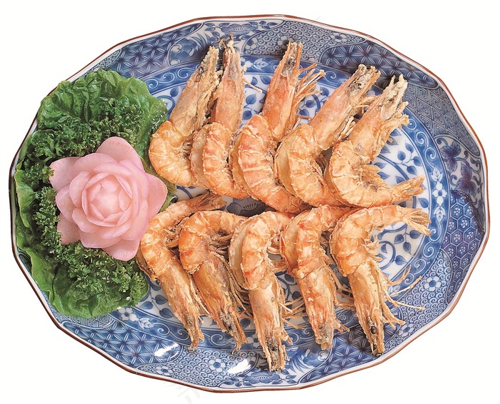 虾干摆盘美食图片