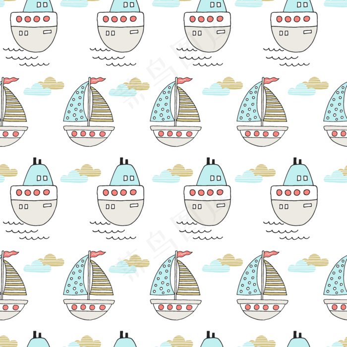 儿童卡通插画底纹装饰图案彩色矢量素材