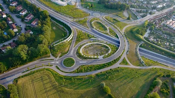 高速公路立交桥俯视图 高速公路立交桥俯视图