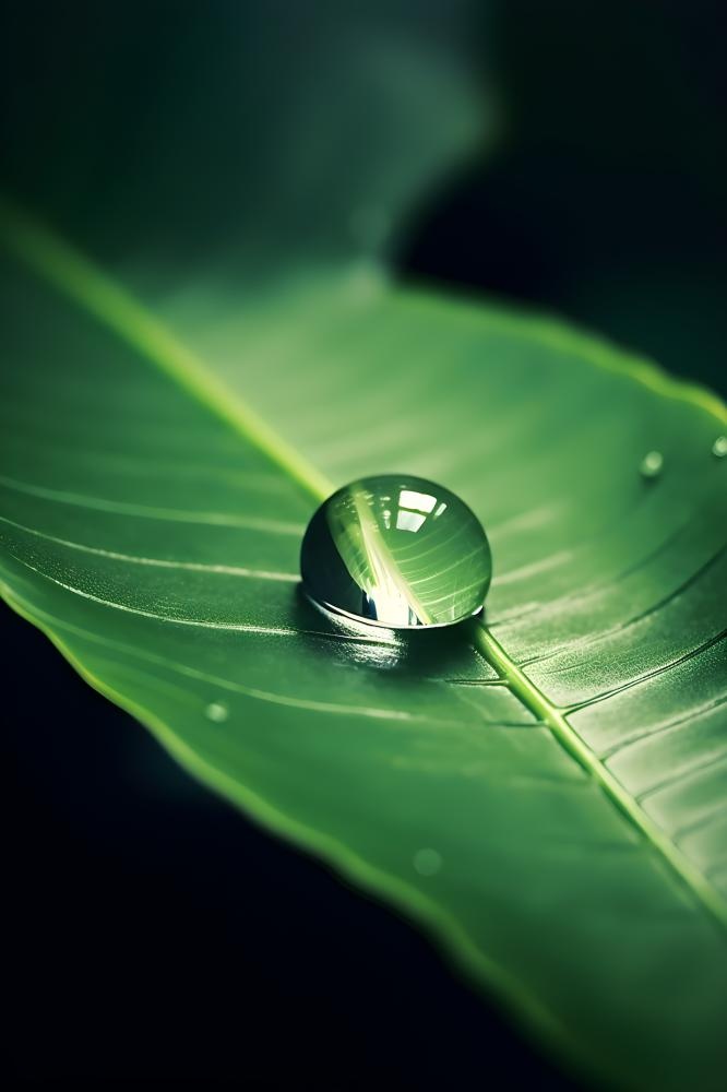 树叶露珠水滴抓拍摄影图