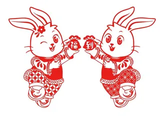 矢量2023兔年春节素材