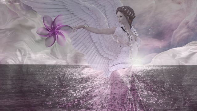 天使, 地平线, 黎明, 螺旋桨, 超现实的, 海洋, 景观