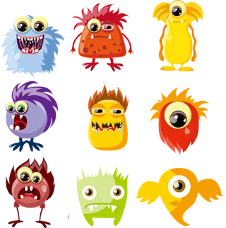 小怪兽卡通简笔